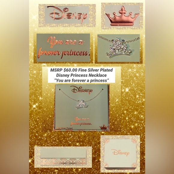 Disney Forever Princess Neckace NWT Fine Silver Plated 18” MSRP $60.00 Gift Box - Picture 4 of 6
